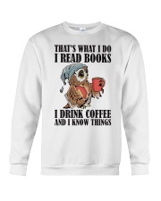 Owl i Read Books i Drink Coffee Crewneck Sweatshirt thumbnail