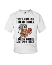 Owl i Read Books i Drink Coffee Youth T-Shirt thumbnail