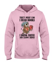 Owl i Read Books i Drink Coffee Hooded Sweatshirt front