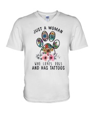 Dogs and Tattoos V-Neck T-Shirt thumbnail