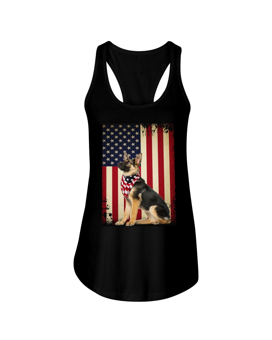 German Shepherd Flag Ladies Flowy Tank