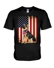 German Shepherd Flag V-Neck T-Shirt thumbnail