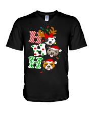 Pitbull Christmas V-Neck T-Shirt thumbnail