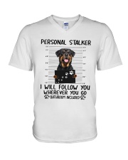 Rottweiler Stalker V-Neck T-Shirt thumbnail