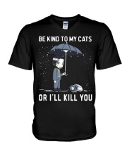 Be Kind To My Cats V-Neck T-Shirt thumbnail