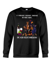 Woman Need Doberman Crewneck Sweatshirt thumbnail