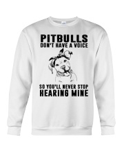 Pitbull Don't Have Voice Crewneck Sweatshirt front