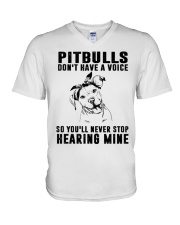 Pitbull Don't Have Voice V-Neck T-Shirt thumbnail