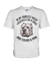 In My Darkest i Found My Pitbull V-Neck T-Shirt thumbnail