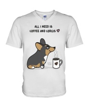 My Corgi and Coffee V-Neck T-Shirt thumbnail