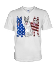 German Shepherd Flag V-Neck T-Shirt thumbnail