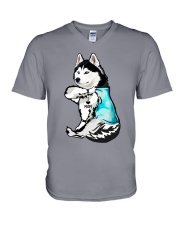 Husky Mom V-Neck T-Shirt thumbnail