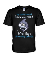 Grumpy Shark V-Neck T-Shirt tile