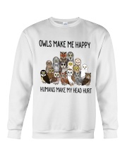 Owls Make Me Happy Crewneck Sweatshirt thumbnail