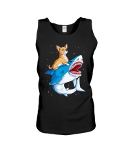 Chihuahua Riding Shark Unisex Tank tile