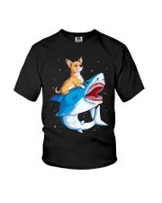 Chihuahua Riding Shark Youth T-Shirt tile