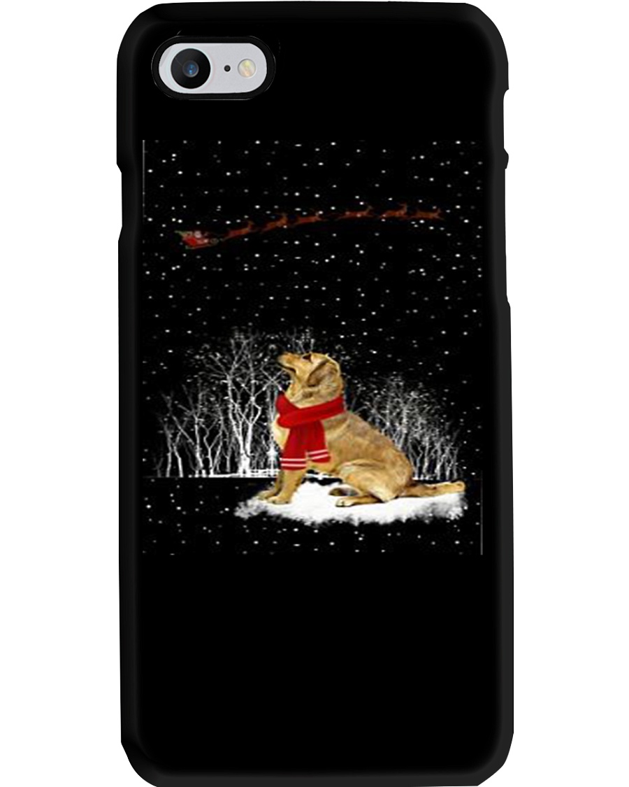 Golden retriever watching snow Phone Case