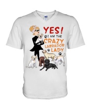 Crazy Lady Labrador V-Neck T-Shirt thumbnail