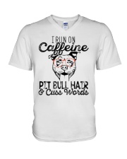 Pitbull and Caffeine V-Neck T-Shirt thumbnail