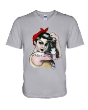 Pitbull Lady V-Neck T-Shirt thumbnail