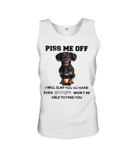 Dachshund Piss Me Off I Will Slap You Unisex Tank tile