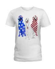 Golden Retriever Flag Ladies T-Shirt thumbnail