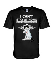 Cat I'Cant Stay Home V-Neck T-Shirt thumbnail