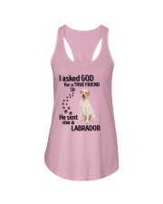 Labrador I Asked God Ladies Flowy Tank tile