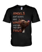 Pitbulls Angels V-Neck T-Shirt thumbnail