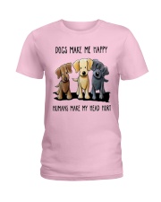 Dogs Make me Happy Ladies T-Shirt thumbnail