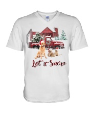 GOLDEN RETRIEVER LET IS SNOW V-Neck T-Shirt thumbnail