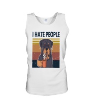 Rottweiler hate people Unisex Tank tile