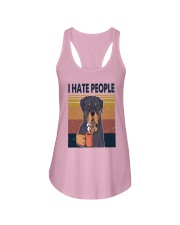 Rottweiler hate people Ladies Flowy Tank tile