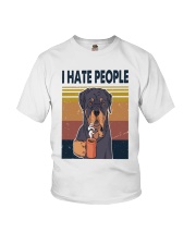 Rottweiler hate people Youth T-Shirt tile