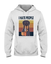Rottweiler hate people Hooded Sweatshirt tile