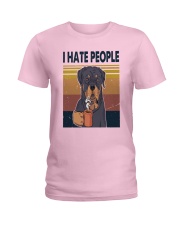 Rottweiler hate people Ladies T-Shirt tile