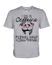 Pitbull Hair and caffeine V-Neck T-Shirt thumbnail