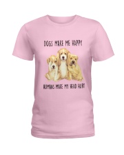 Dogs Make Me Happy Ladies T-Shirt thumbnail