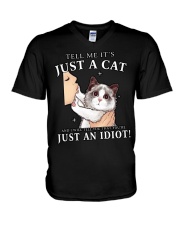 Tell Me Just Cat You're An Idiot V-Neck T-Shirt thumbnail