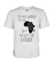 AFRICAN AMERICAN GIRL NOT YELLING V-Neck T-Shirt thumbnail