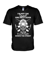 CRAZY FIREFIGHTER V-Neck T-Shirt thumbnail