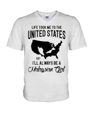 ALWAYS BE A MALAYSIAN GIRL V-Neck T-Shirt thumbnail