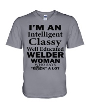 CLASSY WELDER WOMAN V-Neck T-Shirt thumbnail