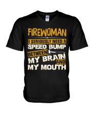 FIREWOMEN NEED A SPEED BUMP V-Neck T-Shirt thumbnail