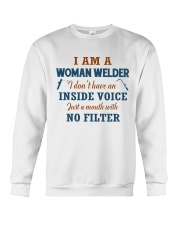 WOMAN WELDER WITH NO INSIDE VOICE Crewneck Sweatshirt thumbnail
