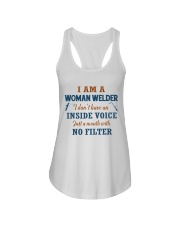 WOMAN WELDER WITH NO INSIDE VOICE Ladies Flowy Tank thumbnail
