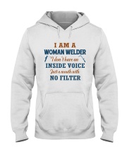 WOMAN WELDER WITH NO INSIDE VOICE Hooded Sweatshirt tile