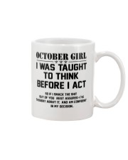 OCTOBER GIRL- Think before act Mug thumbnail