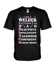 WELDERS HUMAN BEING V-Neck T-Shirt thumbnail