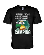 REALLY WANNA GO CAMPING V-Neck T-Shirt thumbnail